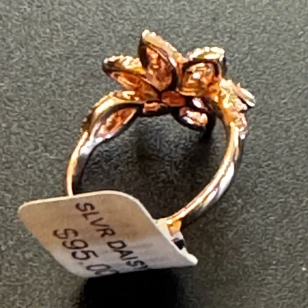 Fine jewelry Stunning star rose gold on Sterling silver‎ base